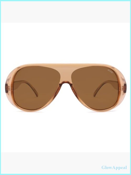 Retro Oversized Aviator Square Sunglasses Polarized UV400 Women Men main image 7